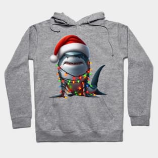 Shark Wrapped In Christmas Lights Hoodie